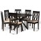 Baxton Studio Callie Modern and Contemporary Sand Fabric and Dark Brown Finished Wood 7-Piece Dining Set 174-10539-10894-Zoro - alternate 2